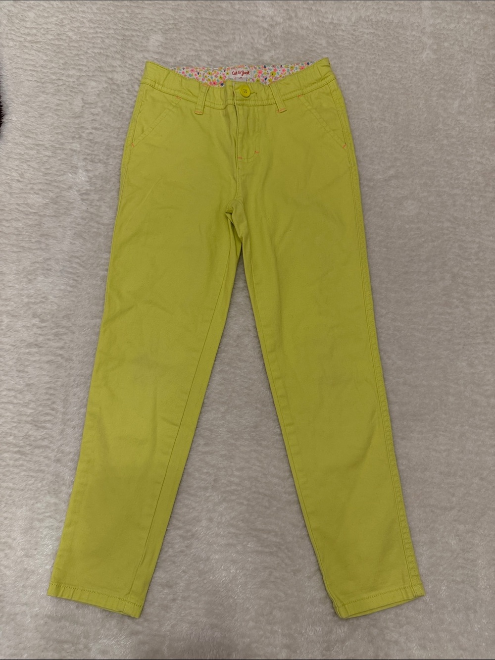 Lot of 3 Pants Floral Denim, Old Navy Glitter Ballerina, Cat & Jack Yellow Denim - Picture 5 of 10
